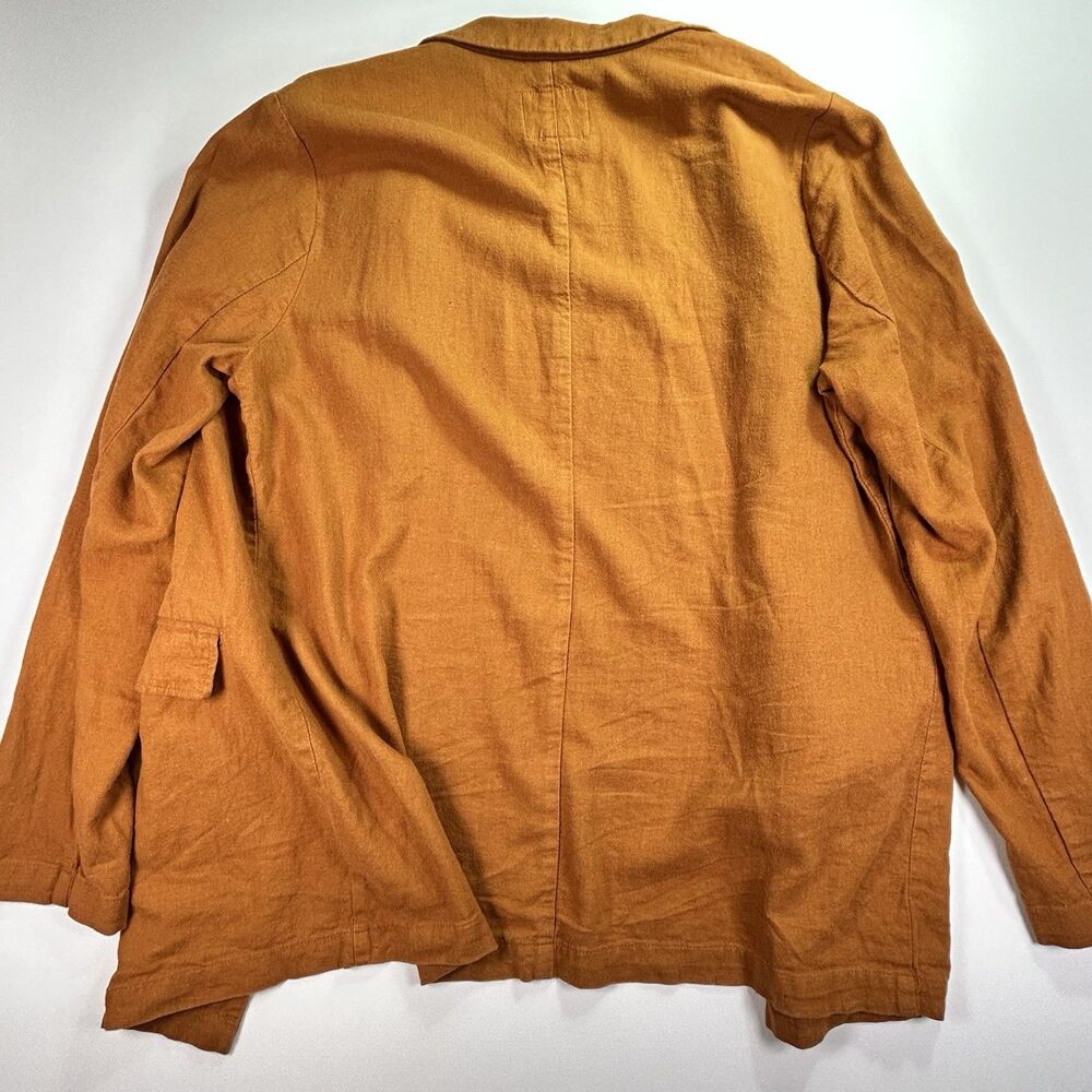 Old Navy Linen Blazer Womens Med Burnt Orange Open Front Lightweight Jacket - Picture 12 of 12